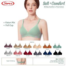 Bra BH Sorex 17227 Tanpa Kawat Busa Tipis CUP B UK 34-40