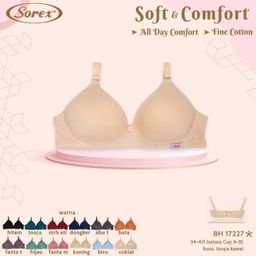 Bra BH Sorex 17227 Tanpa Kawat Busa Tipis CUP B UK 34-40