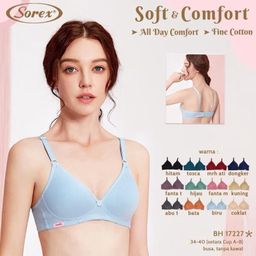 Bra BH Sorex 17227 Tanpa Kawat Busa Tipis CUP B UK 34-40