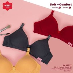Bra BH Sorex 17227 Tanpa Kawat Busa Tipis CUP B UK 34-40