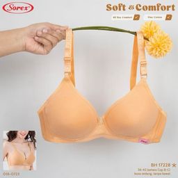 Bra BH Sorex 17228 Tanpa Kawat Busa Tipis Cup Sedang UK 36-42 CUP C
