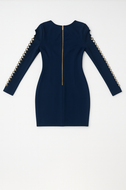 Vestido azul con detalles metálicos y cierre trasero - Size L