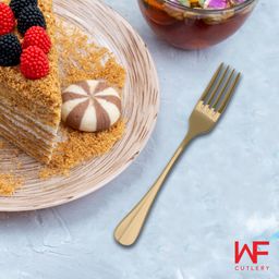 WF JUSTIN DESSERT FORK SATIN GOLD SET/4 GARPU KUE PREMIUM