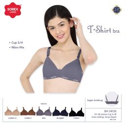 Sorex 34135 T-shirt Bra Busa Tanpa Kawat Kait 3 Setara Cup B 