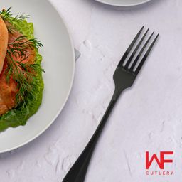 WF JUSTIN DINNER FORK SATIN BLACK SET/4 GARPU MAKAN PREMIUM