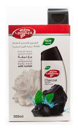 Lifebuoy Charcoal & Mint Shower Gel with Loofah 300ml