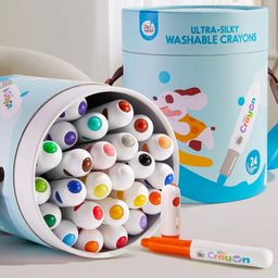 Jar Meló – Twistable Washable Silky Crayons in Carry Case – 24 Colours