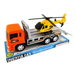 Truck carrier with helicopter