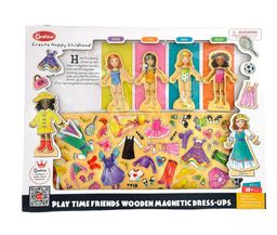 Large wooden magnetic dress-up playset - little girl