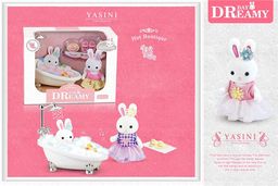 Mini bunny bathroom playset