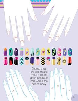 Nail art and hairstyle activity book