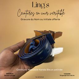 Ceinture en cuir Nkeussie noire