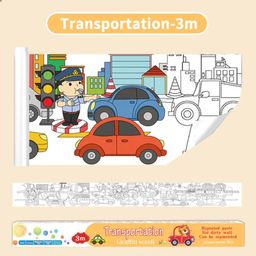 Transport themed colouring roll - 3m