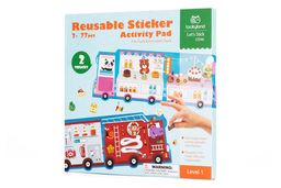 Tooky Reusable Sticker Activity Pad: Fire truck and ice cream truck
