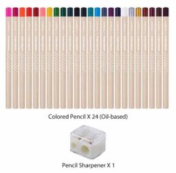 Tooky Oil-Based Coloured Pencils & Pencil Sharpener (Box or Tube)