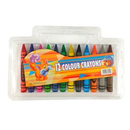 12pc crayons in clear case