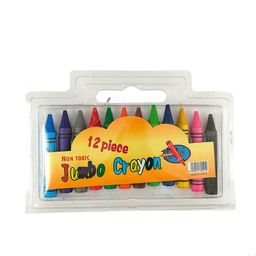 12pc jumbo crayons in clear case