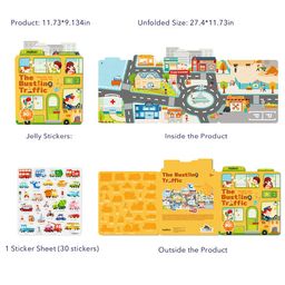 Mideer – Reusable Jelly Sticker Set – The Bustling Traffic – 30pcs