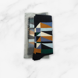 [10123] - 1 Pair Women’s High-Cotton High-Cut Crew Socks – Breathable, Artsy Graphics & Everyday Comfort 