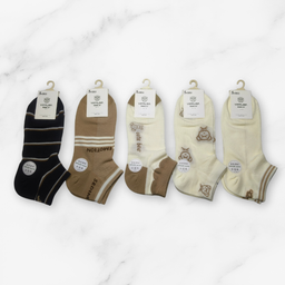 [10067] - 3 Pairs Women’s Cotton Blend Low-Cut Ankle Socks – Breathable, Antibacterial & Everyday Comfort 