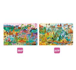 Mideer 2-in-1 Level 7 Puzzle Set: Human Geography (204-247pcs)