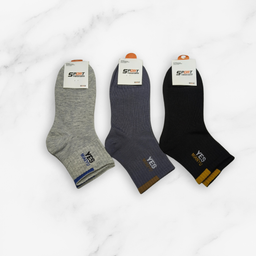 [10107] - 3 Pairs Men’s High-Cotton Crew Socks – Breathable, Sweat-Absorbing & Everyday Comfort 
