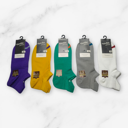 [10082] - 5 Pairs Men’s High-Cotton Low-Cut Ankle Socks – Breathable & Everyday Comfort 