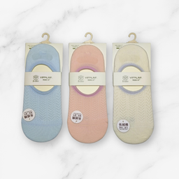 [10062] - 3 Pairs Women’s Cotton Blend Low-Cut Ankle Socks – Soft, Breathable & Everyday Comfort 