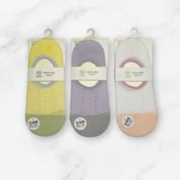 [10061] - 3 Pairs Women’s Cotton Blend Low-Cut Ankle Socks – Soft, Breathable & Everyday Comfort 