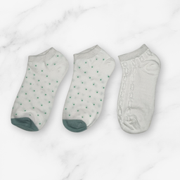 [10053] - 3 Pairs Women’s Cotton Blend Low-Cut Ankle Socks – Breathable, Trendy & Everyday Comfort 