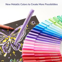 Mideer - Acrylic Markers with Doodle Bag (Brush Tip - 60 Colours)