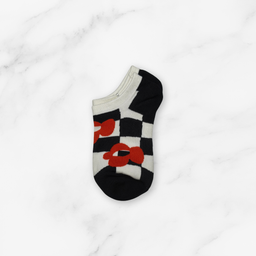 [10192] - 2 Pairs Women’s High-Cotton Low-Cut Ankle Socks – Breathable Shapes/Stripes & Trendy Graphics 