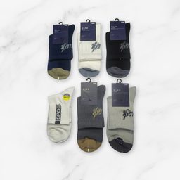 [10170] - 3 Pairs Men’s Cotton-Poly High-Cut Crew Socks – Breathable, Sweat-Absorbing & Minimal 
