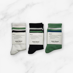 [10152] - 3 Pairs Men’s High-Cotton High-Cut Crew Socks – Breathable, Cushioned & Sweat-Absorbing 