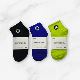 [10150] - 2 or 3 Pairs Unisex Cotton Blend Crew Socks – Breathable Alphabet/Shape Motifs 