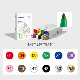 Mideer Acrylic Markers - Round Nib (12 Colours)