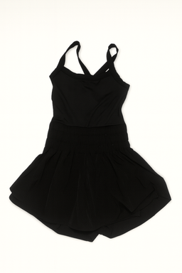 Enterizo corto negro con tirantes cruzados - Size S