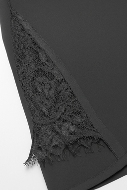 Pantalón palazzo negro con encaje lateral - Size S