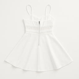 Vestido blanco corto con encaje en la cintura - Size S