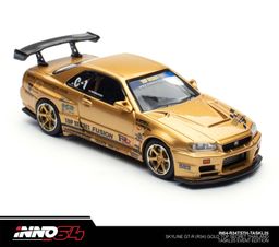 INNO MODEL 1/64 SKYLINE GT-R (R34) TOP SECRET THAILAND - GOLD TASKL25 EVENT EDITION