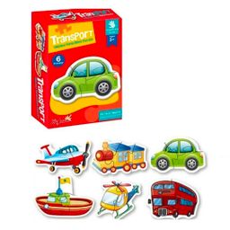 6 in 1 puzzle box - Transport (2 & 3pcs)