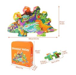 Jumbo shaped floor puzzle - Dinosaurs (105pcs)