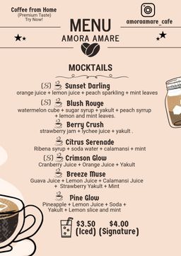 A’mora A’mare MOCKTAILS