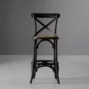 Cross back -bar-chair-rustic-black