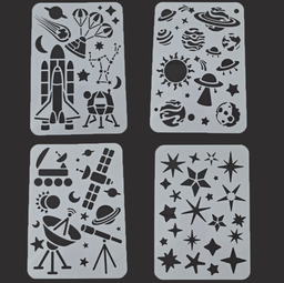 A4 Space Exploration Stencils (4pcs)