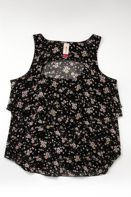Blusa sin mangas negra con estampado floral - Size M