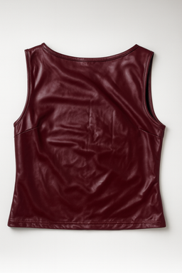 Top de cuero sintético color vino - Size S