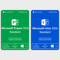 Microsoft Project 2016 Standard pour PC + Microsoft Visio 2016 Standard pour PC