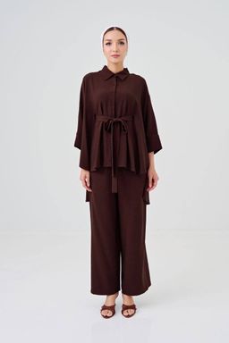 (Pre-order) She Dazzle Lea Caftan Pants set - Deep Mahogany