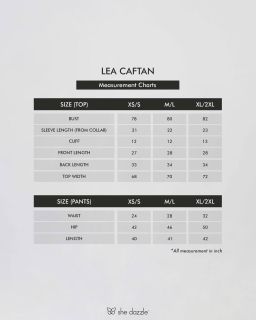 (Pre-order) She Dazzle Lea Caftan Pants set - Black